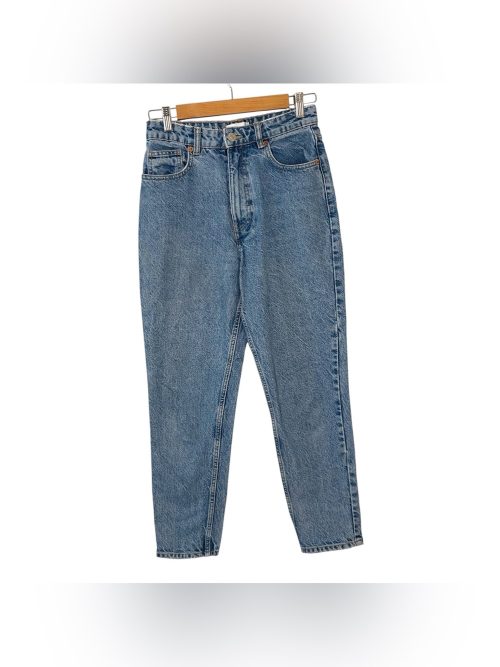 Zara highwaisted blue jeans barrel leg casual bohochic retro poetcore indie 4
